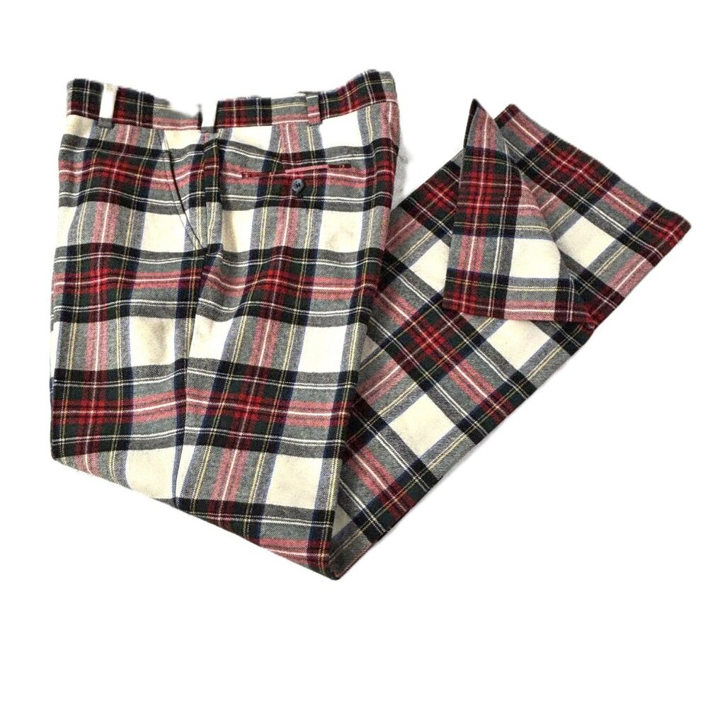 70’s Escadrille Hart Schaffner & Marx Plaid Wool Pants Dress Slacks 35 “ x 34”